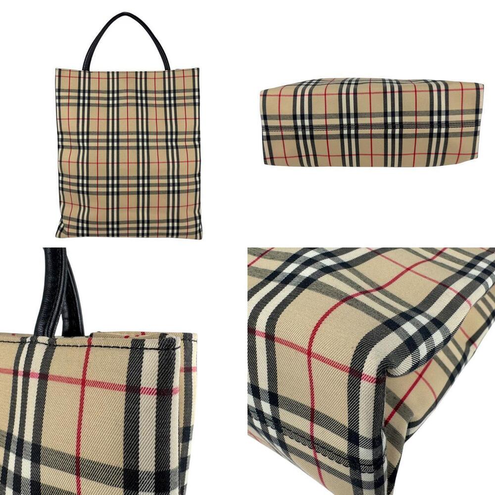 Burberry Nova Check Canvas Tote Bag Beige Tan Black - Picture 3 of 4